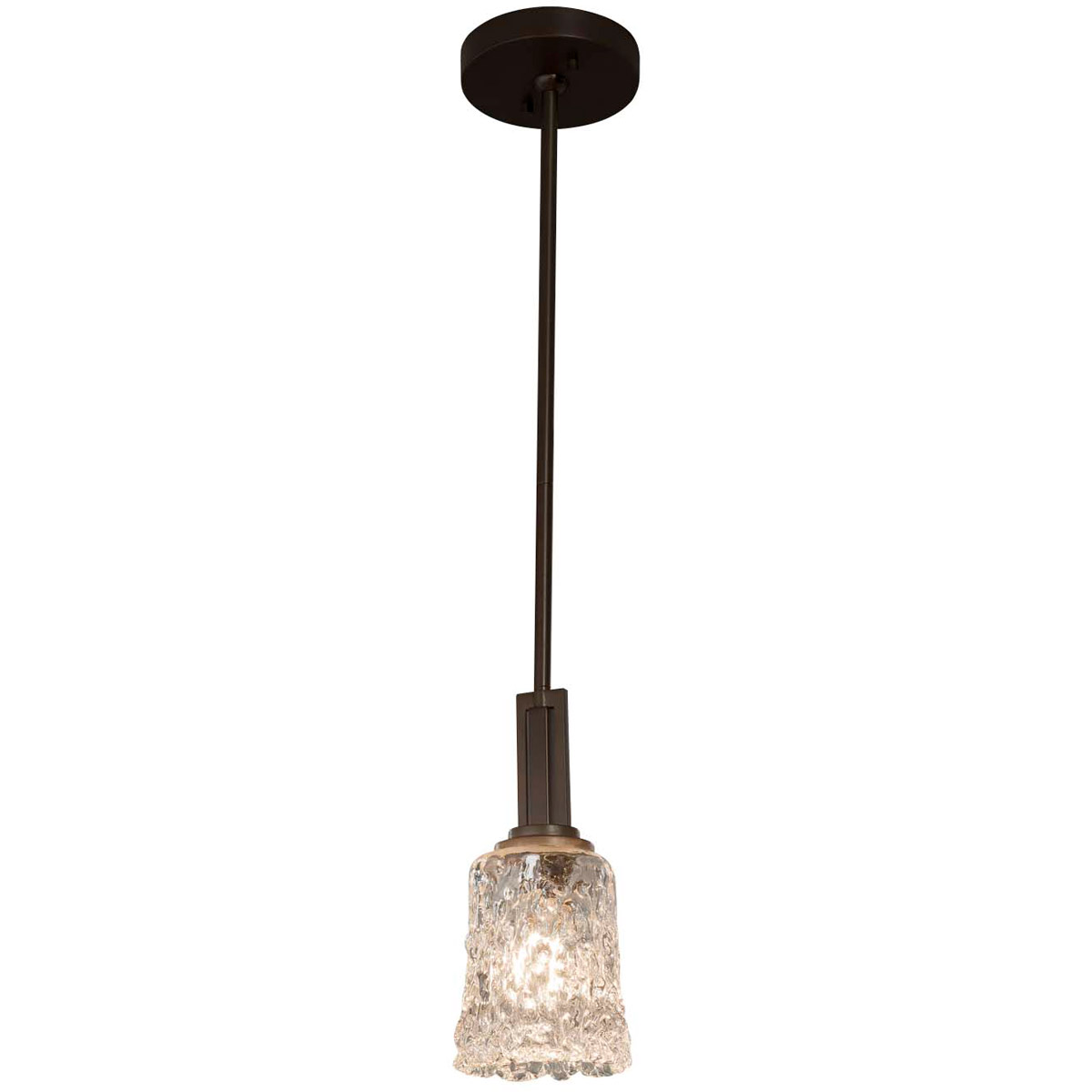 Justice Design GLA-8445-20-LACE-CROM-LED1-700 Veneto Luce LED 5.75 inch Polished Chrome Pendant Ceiling Light in 700 Lm LED, Lace (Veneto Luce), Round