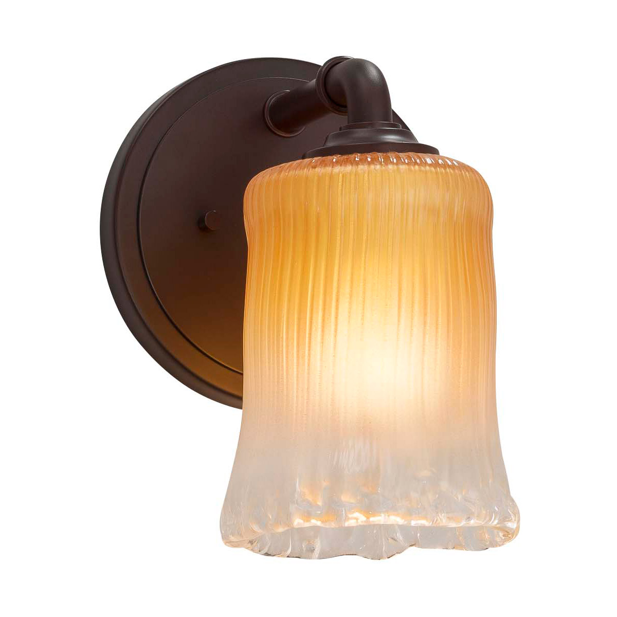 Justice Design GLA-8461-56-AMBR-NCKL-LED1-700 Veneto Luce LED 6 inch Brushed Nickel Wall Sconce Wall Light in 700 Lm LED, Amber (Veneto Luce), Tulip w