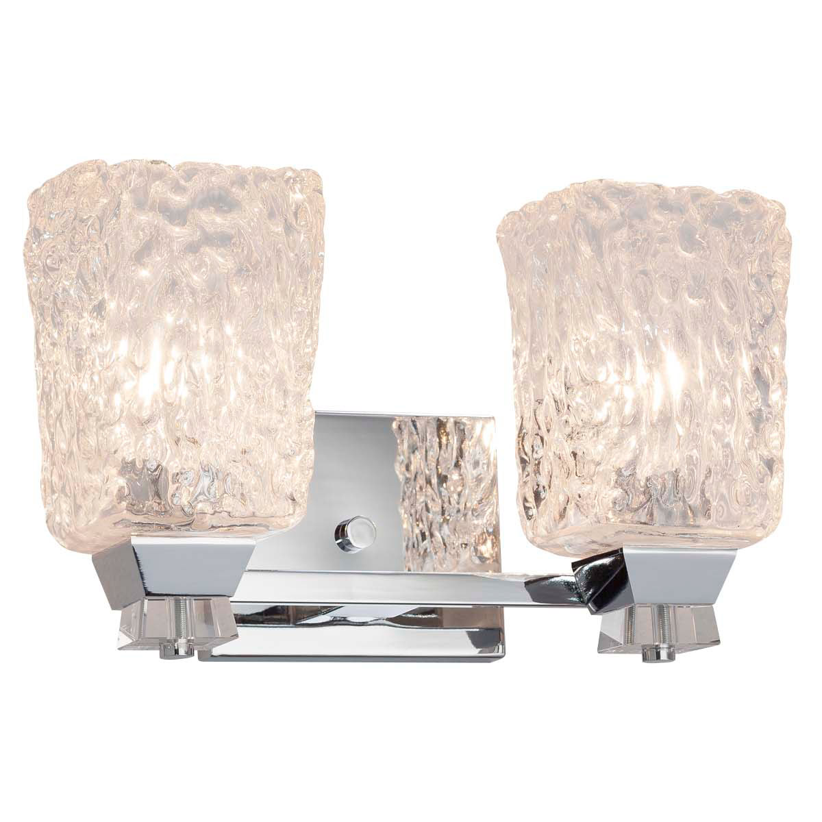 Justice Design GLA-8472-16-WTFR-DBRZ Veneto Luce 2 Light 14 inch Dark Bronze Bath Bar Wall Light in White Frosted (Veneto Luce), Cylinder with Rippled