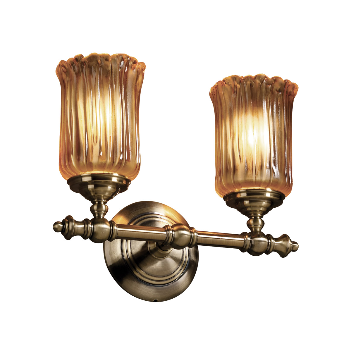 Justice Design GLA-8522-16-WHTW-NCKL-LED2-1400 Veneto Luce LED 13.5 inch Brushed Nickel Bath Bar Wall Light in 1400 Lm LED, Whitewash (Veneto Luce), C