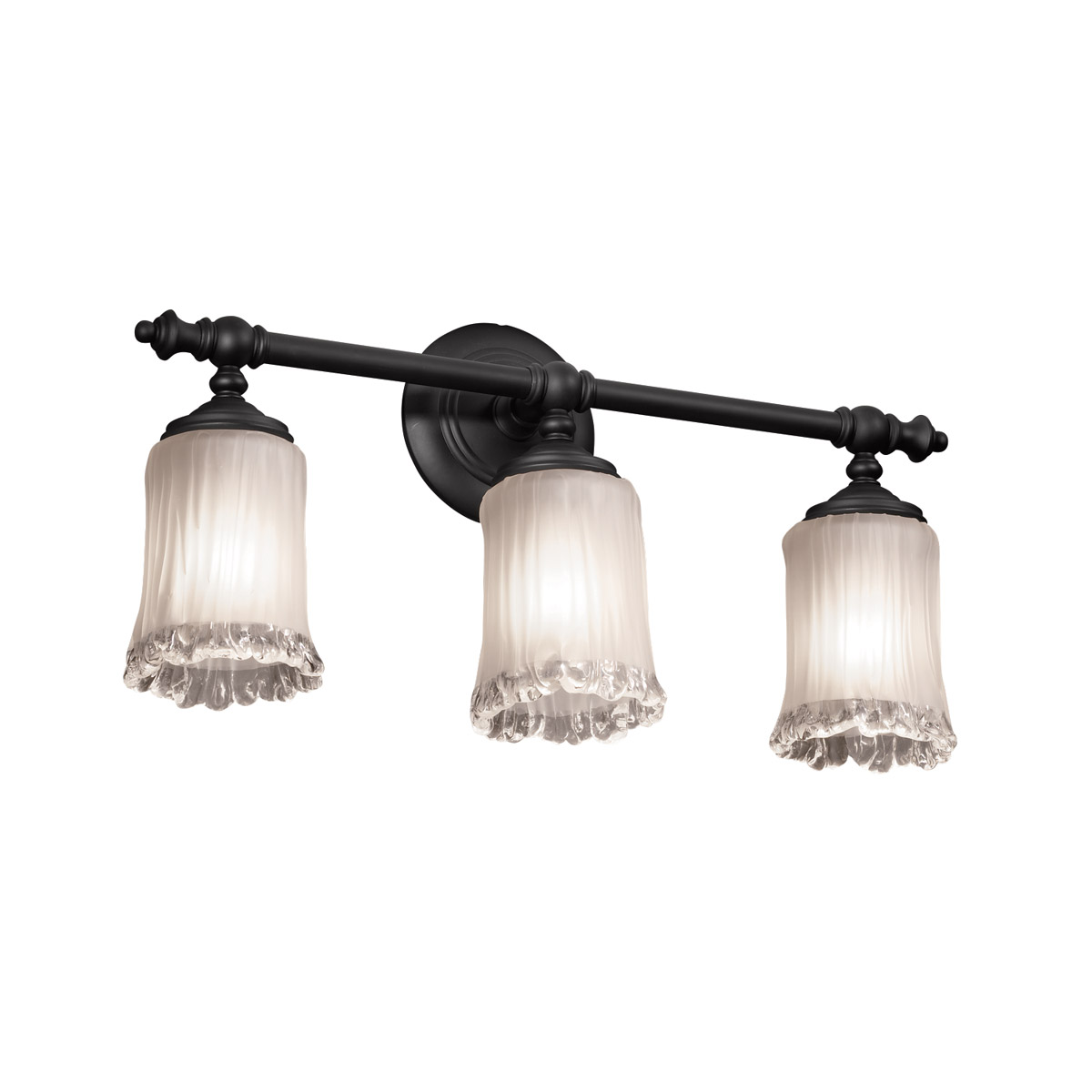 Justice Design GLA-8523-16-AMBR-CROM-LED3-2100 Veneto Luce LED 22 inch Polished Chrome Bath Bar Wall Light in 2100 Lm LED, Amber (Veneto Luce), Cylind