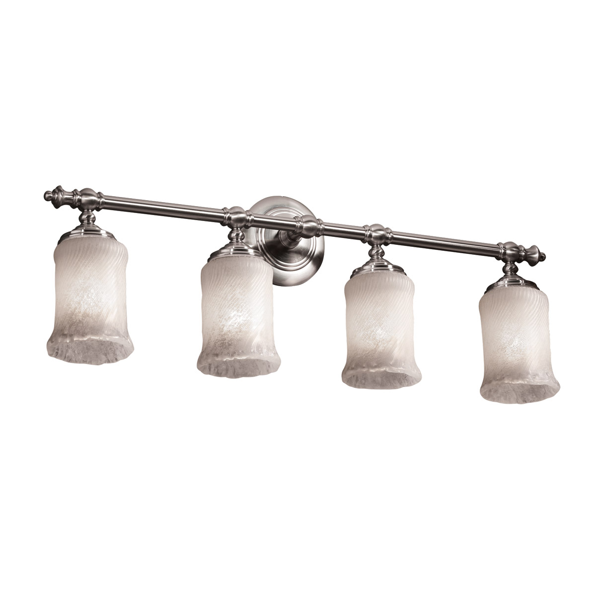 Justice Design GLA-8524-16-GLDC-CROM-LED4-2800 Veneto Luce LED 30.75 inch Polished Chrome Bath Bar Wall Light in 2800 Lm LED, Gold with Clear Rim (Ven