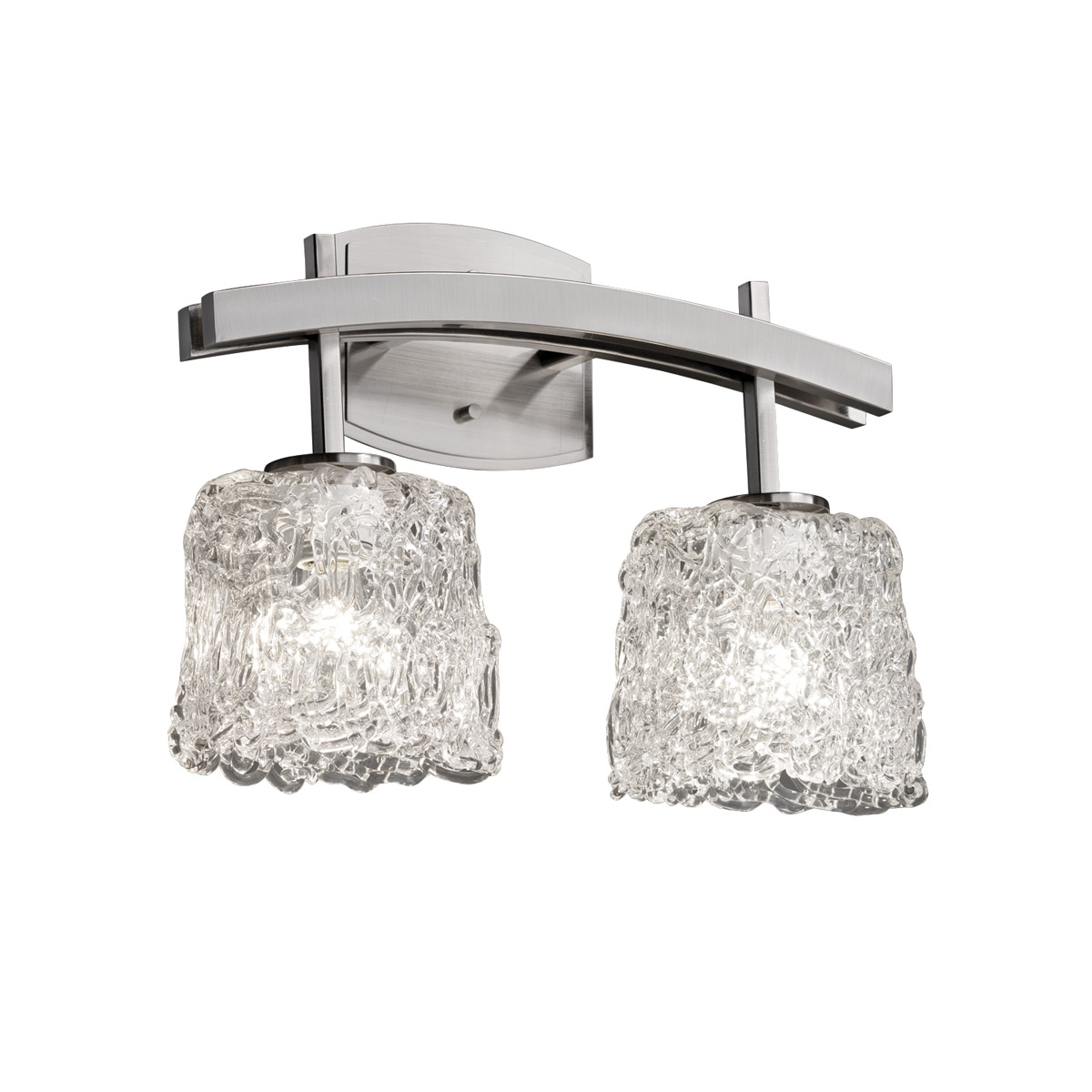 Justice Design GLA-8592-30-LACE-NCKL Veneto Luce 2 Light 15.5 inch Brushed Nickel Bath Bar Wall Light in Lace (Veneto Luce), Oval, Incandescent