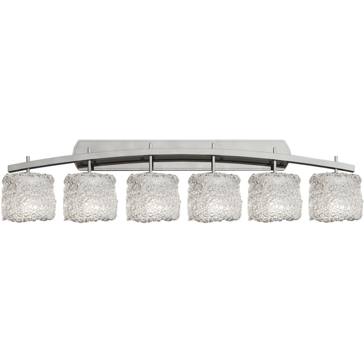Justice Design GLA-8596-30-LACE-NCKL Veneto Luce 6 Light 56.5 inch Brushed Nickel Bath Bar Wall Light in Lace (Veneto Luce), Oval, Incandescent, Oval