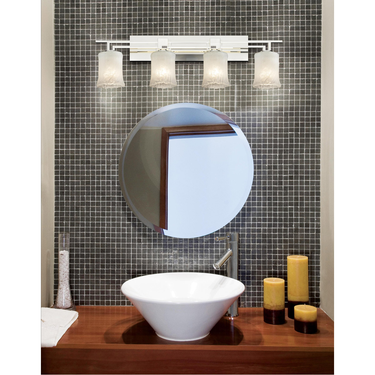 Justice Design GLA-8704-16-WHTW-CROM-LED4-2800 Veneto Luce LED 36 inch Polished Chrome Bath Bar Wall Light in 2800 Lm LED, Whitewash (Veneto Luce), Cy