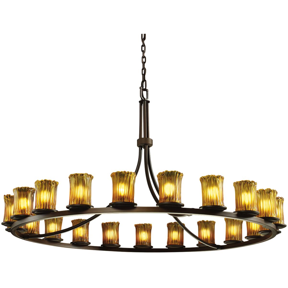 Justice Design GLA-8716-16-WTFR-DBRZ-LED21-14700 Veneto Luce 21 Light 60 inch Dark Bronze Chandelier Ceiling Light in White Frosted (Veneto Luce), 147