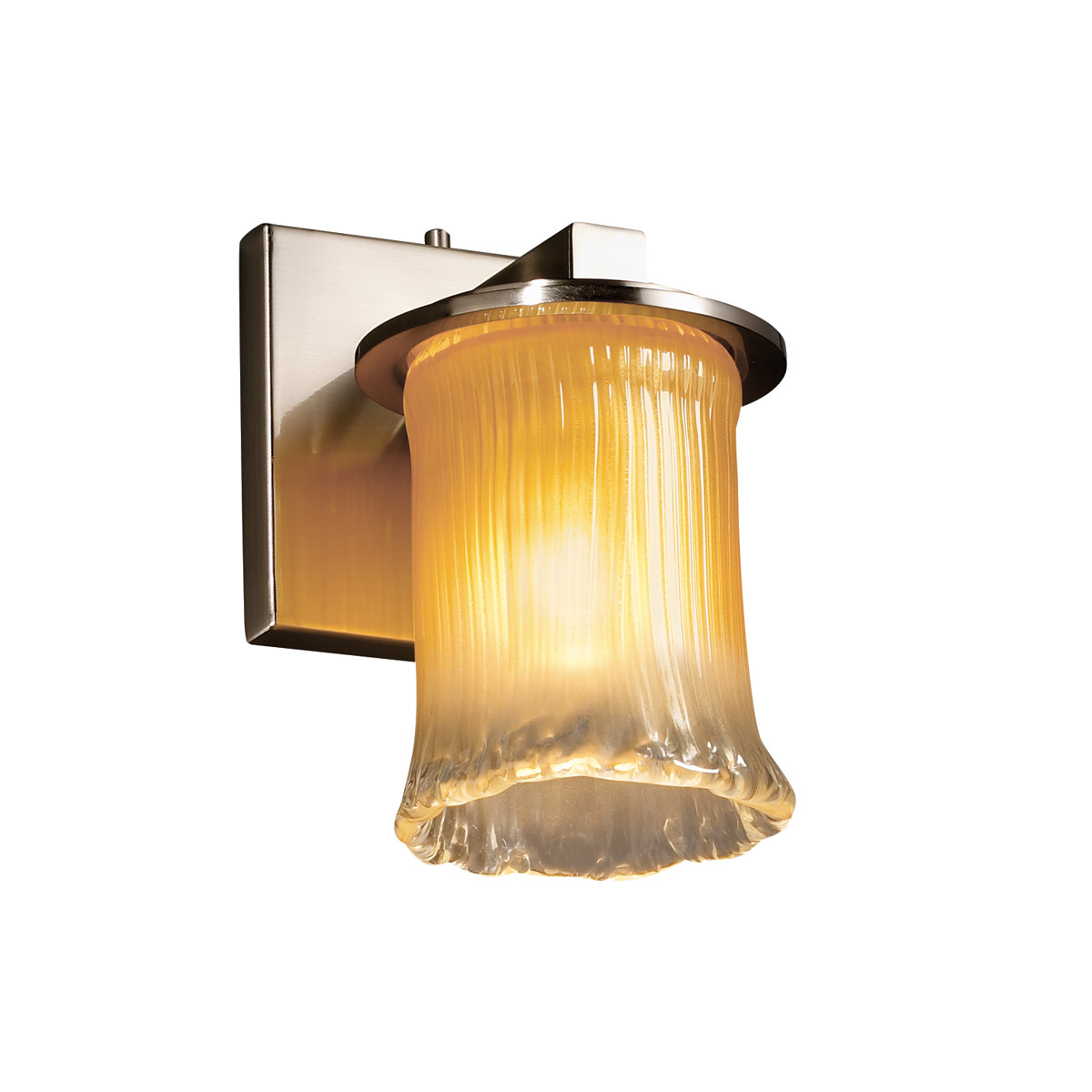 Justice Design GLA-8771-16-GLDC-NCKL Veneto Luce Wall Sconce Wall Light in Brushed Nickel, Gold with Clear Rim (Veneto Luce), Incandescent