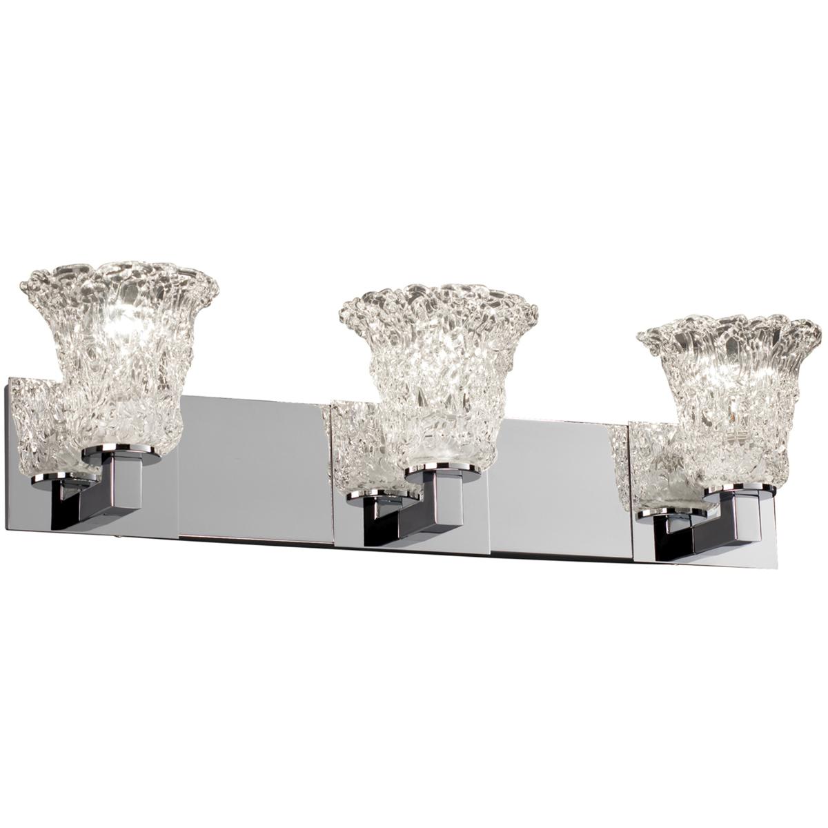 Justice Design GLA-8923-26-WTFR-DBRZ-LED3-2100 Veneto Luce LED 27 inch Dark Bronze Bath Bar Wall Light in 2100 Lm LED, White Frosted (Veneto Luce), Sq