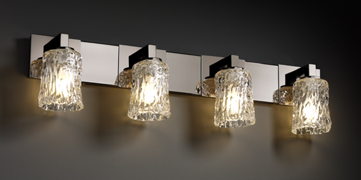 Justice Design GLA-8924-16-WTFR-MBLK-LED4-2800 Veneto Luce LED 32.25 inch Matte Black Bath/Vanity Wall Light