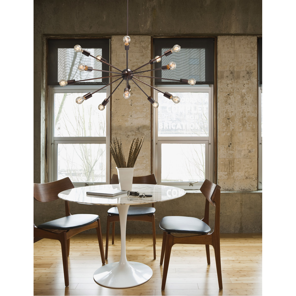 Justice Design NSH-8027-MBLK Signature 15 Light 42 inch Matte Black Chandelier Ceiling Light