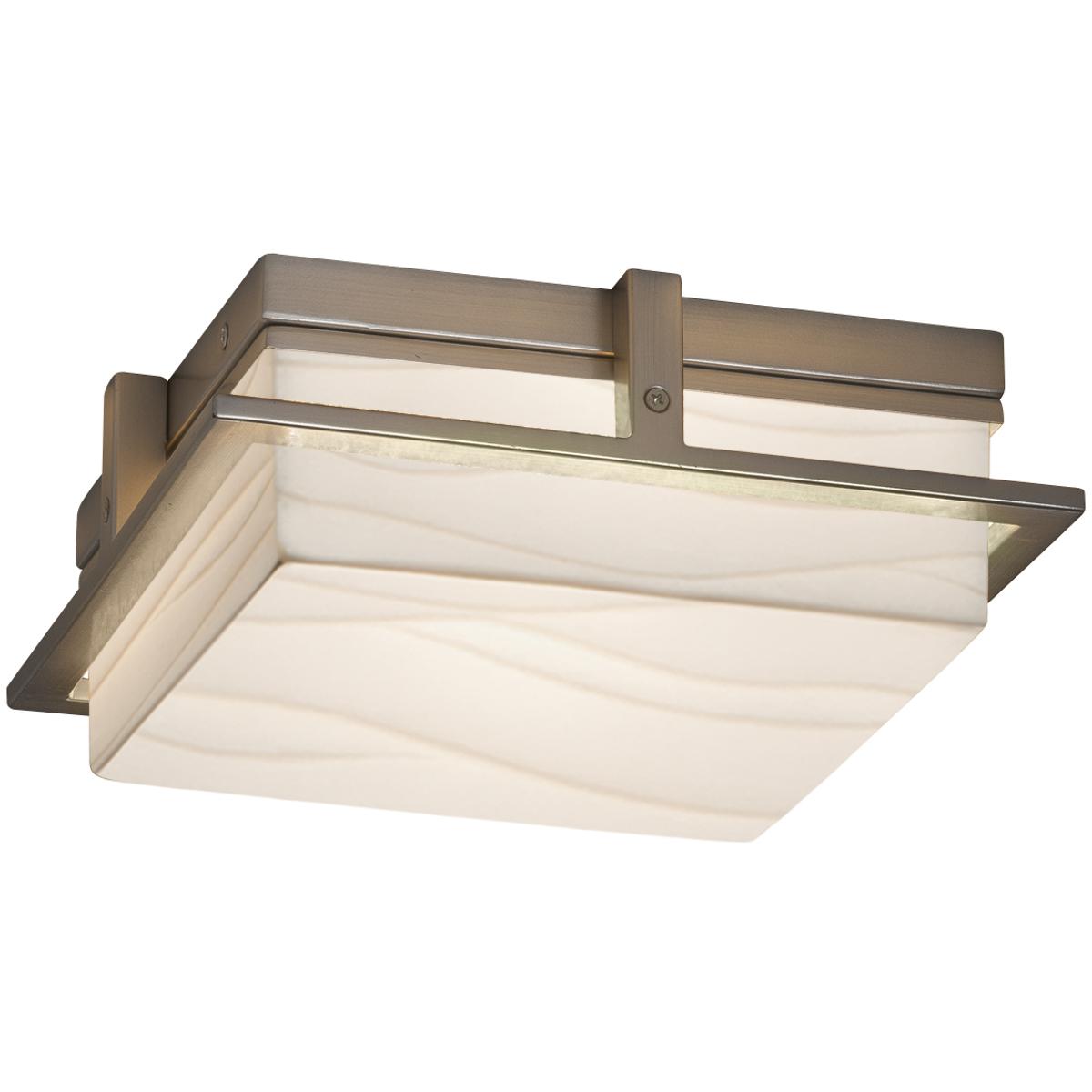 Justice Design PNA-7560W-SAWT-DBRZ Porcelina Avalon LED 10 inch Dark Bronze Flush Mount Ceiling Light