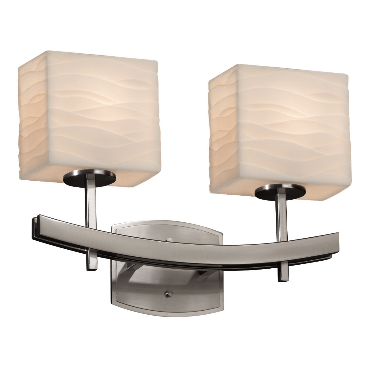 Justice Design PNA-8592-55-WFAL-DBRZ-LED2-1400 Porcelina LED 15.5 inch Dark Bronze Bath Vanity Light Wall Light in 1400 Lm LED, Waterfall