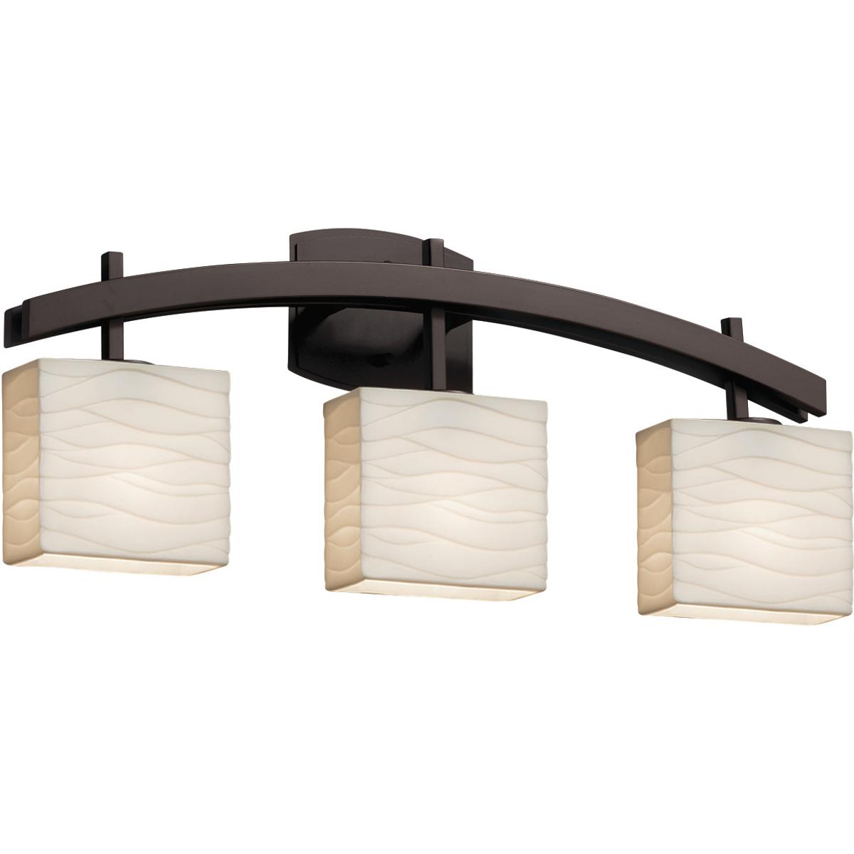 Justice Design PNA-8593-55-PLET-CROM Porcelina 3 Light 25.5 inch Polished Chrome Vanity Light Wall Light in Pleats, Incandescent