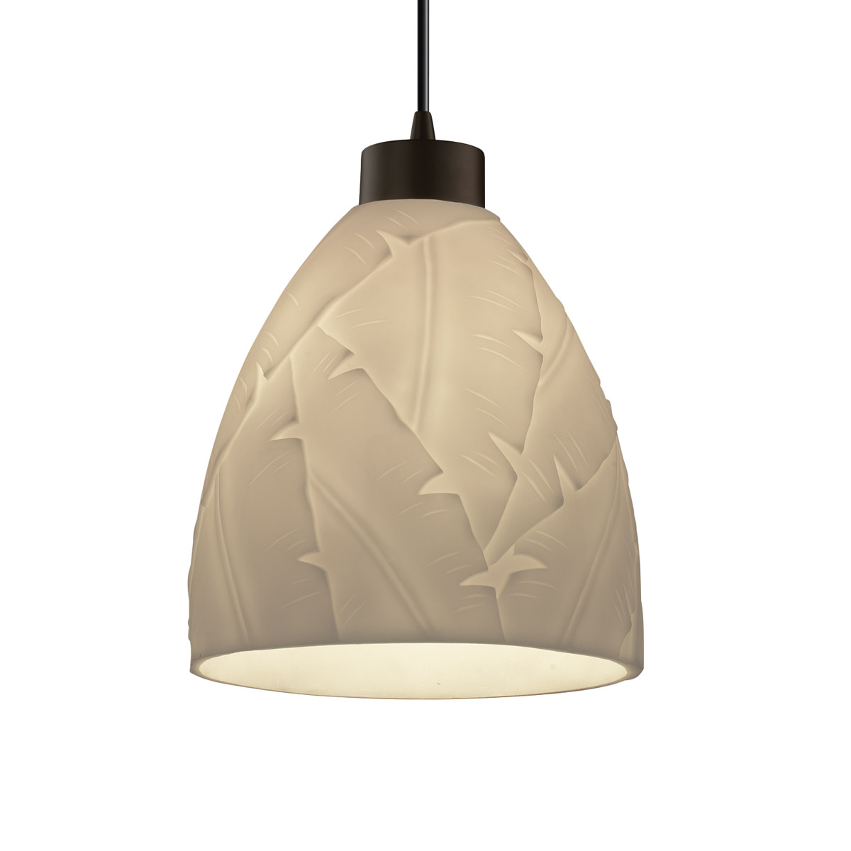 Justice Design PNA-8814-18-WFAL-CROM-LED1-700 Porcelina LED 10.5 inch Polished Chrome Pendant Ceiling Light in 700 Lm LED, Black Cord, Waterfall
