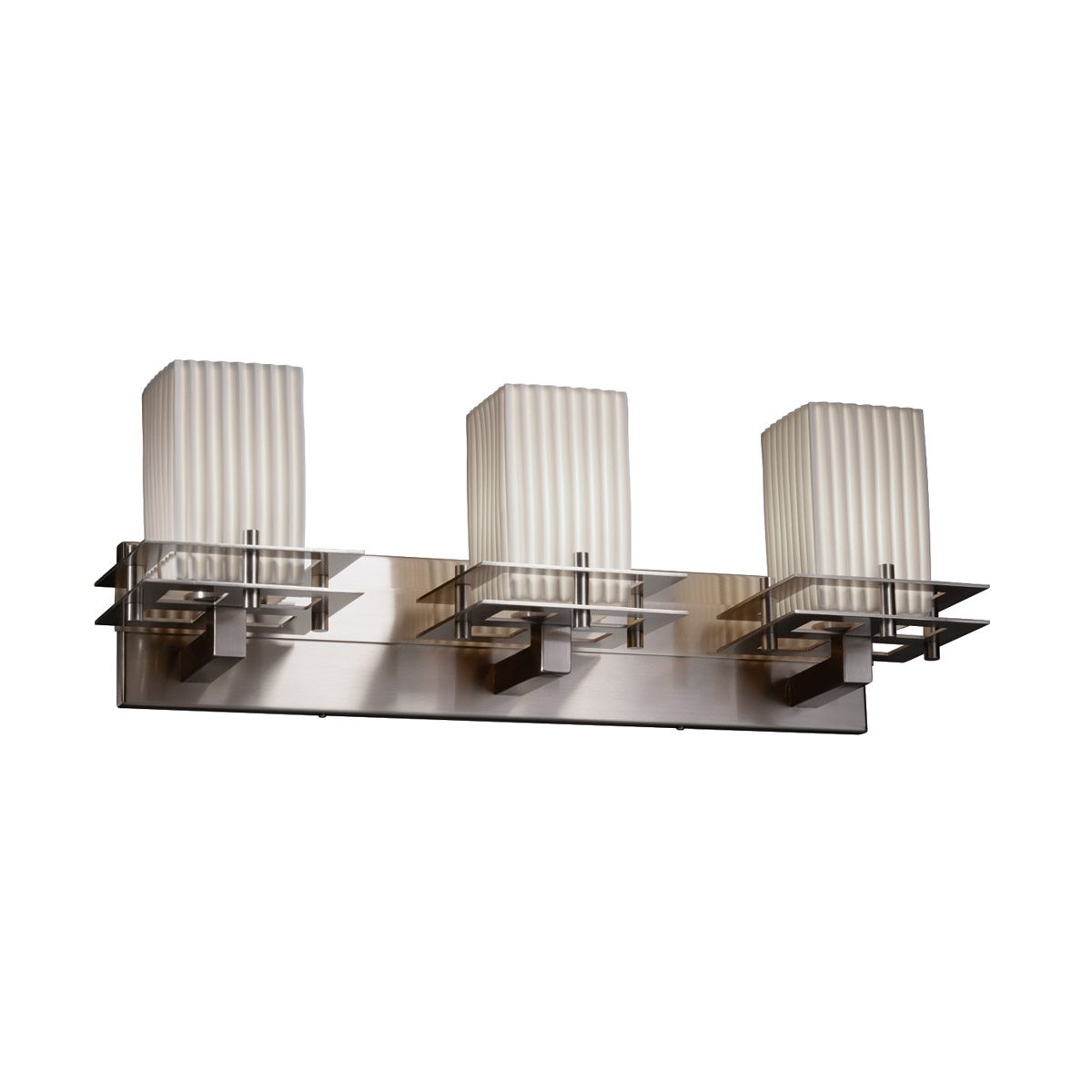 Justice Design POR-8173-10-SAWT-CROM-LED3-2100 Limoges LED 26.5 inch Polished Chrome Bath Bar Wall Light in 2100 Lm LED, Sawtooth, Metropolis