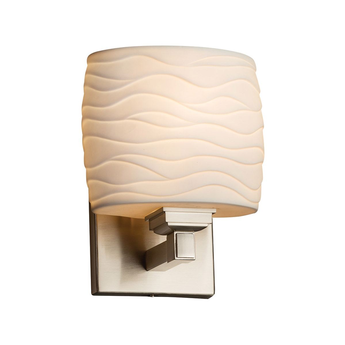 Justice Design POR-8437-30-WAVE-CROM-LED1-700 Limoges Wall Sconce Wall Light in 700 Lm LED, Polished Chrome, Waves