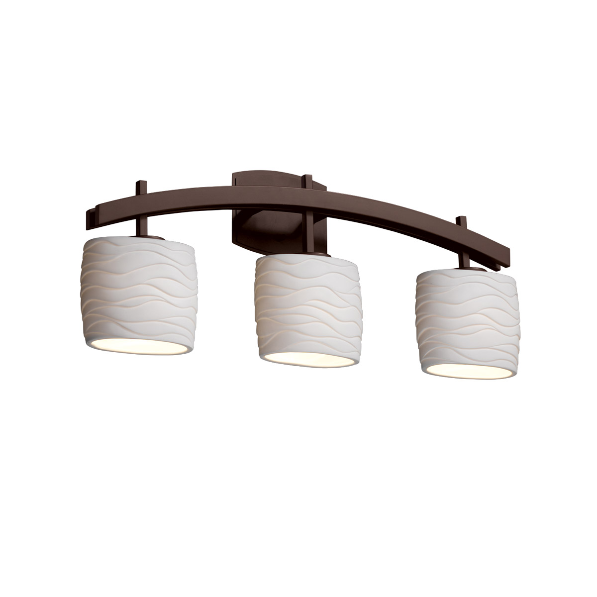 Justice Design POR-8593-10-BANL-CROM-LED3-2100 Limoges LED 25.5 inch Polished Chrome Bath Bar Wall Light in 2100 Lm LED, Banana Leaf, Cylinder with Fl