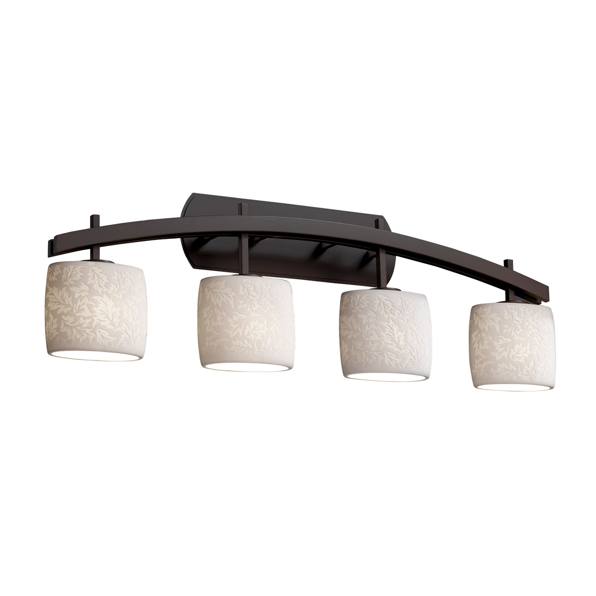 Justice Design POR-8594-10-SAWT-DBRZ-LED4-2800 Limoges LED 35.5 inch Dark Bronze Bath Bar Wall Light in 2800 Lm LED, Sawtooth, Cylinder with Flat Rim,