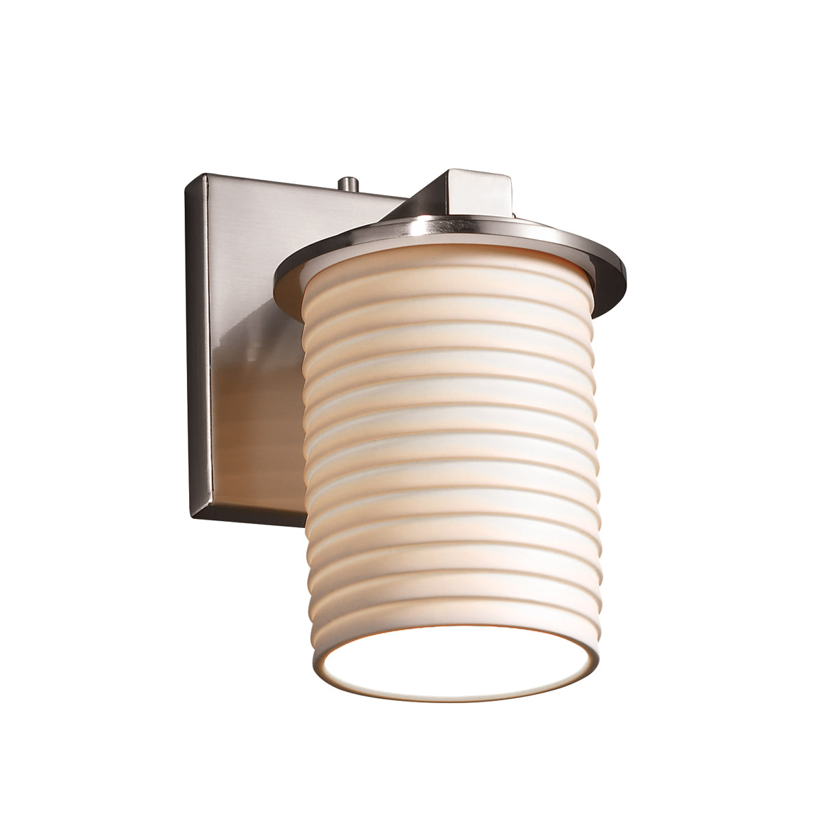 Justice Design POR-8771-10-SAWT-NCKL-LED1-700 Limoges Wall Sconce Wall Light in 700 Lm LED, Brushed Nickel, Sawtooth, Dakota