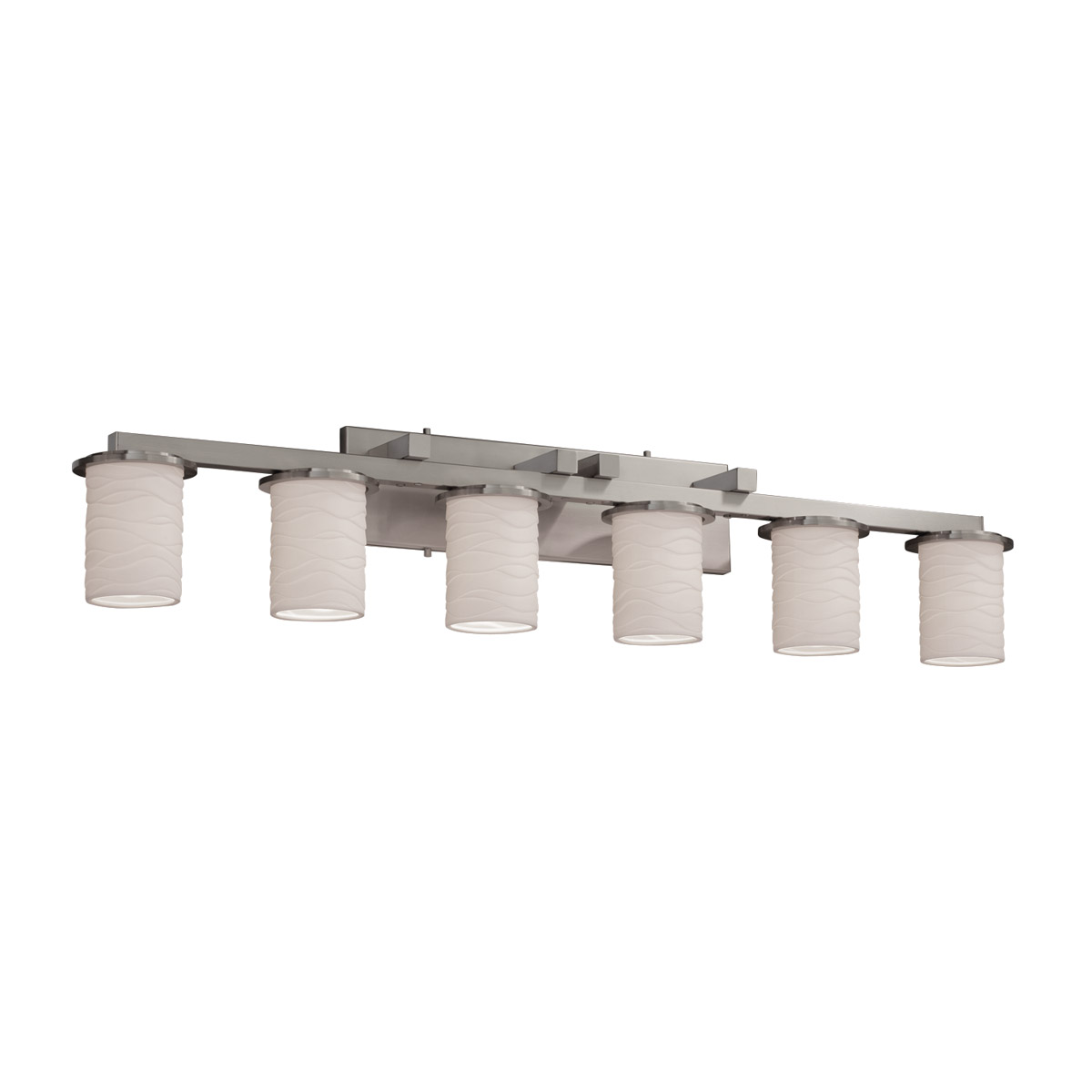 Justice Design POR-8786-10-BMBO-CROM-LED6-4200 Limoges LED 45 inch Polished Chrome Bath Bar Wall Light in 4200 Lm LED, Bamboo, Dakota