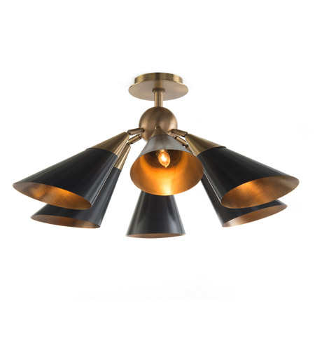 John Richard Ajc 8979 Mid Century 1 Light 27 Inch Brass Semi