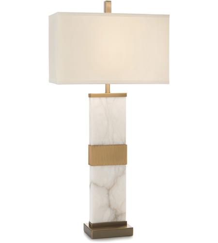 John Richard JRL-9084 Alabaster Column 35 inch 150 watt Alabaster and Brass Table  Lamp Portable Light