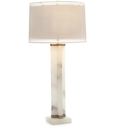 John Richard JRL-9267 Alabaster Cross 39 inch 150 watt White and Gold Table  Lamp Portable Light