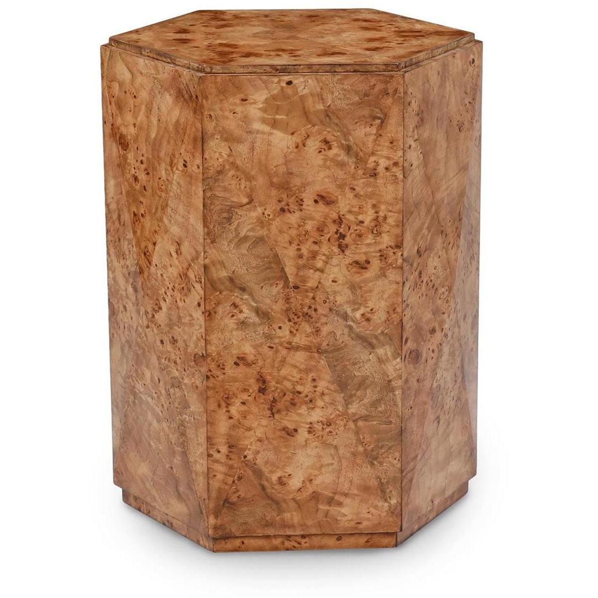 John Richard Lombard Modern Classic Brown Burl Wood Side Table