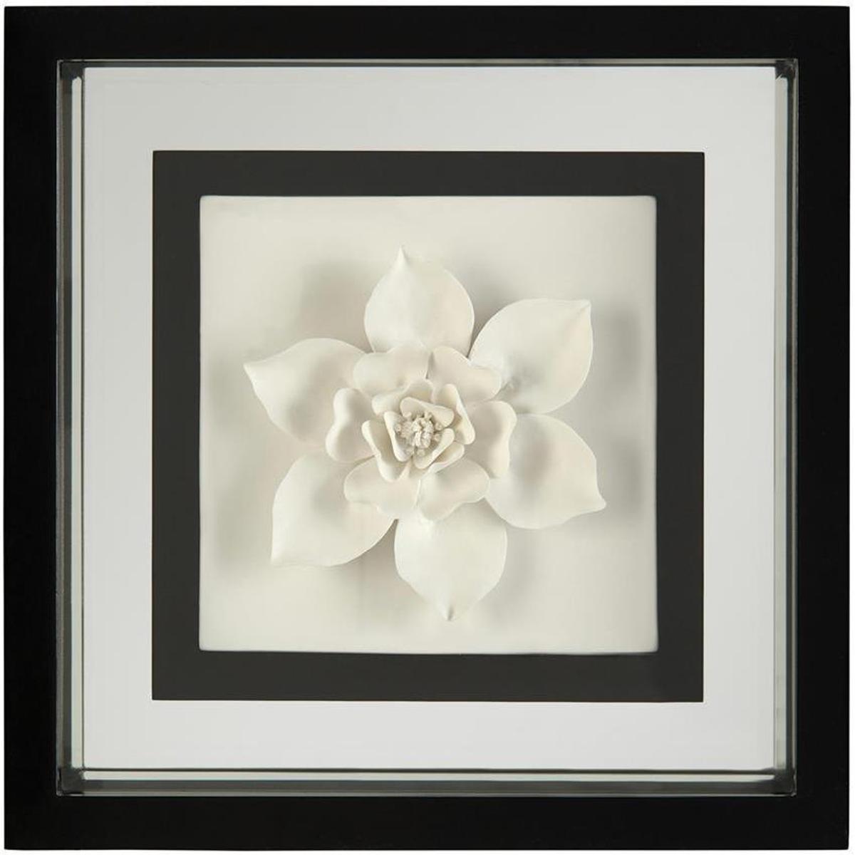 John-Richard GBG-2504D Porcelain Flower IV Black and White Giclees, Floral