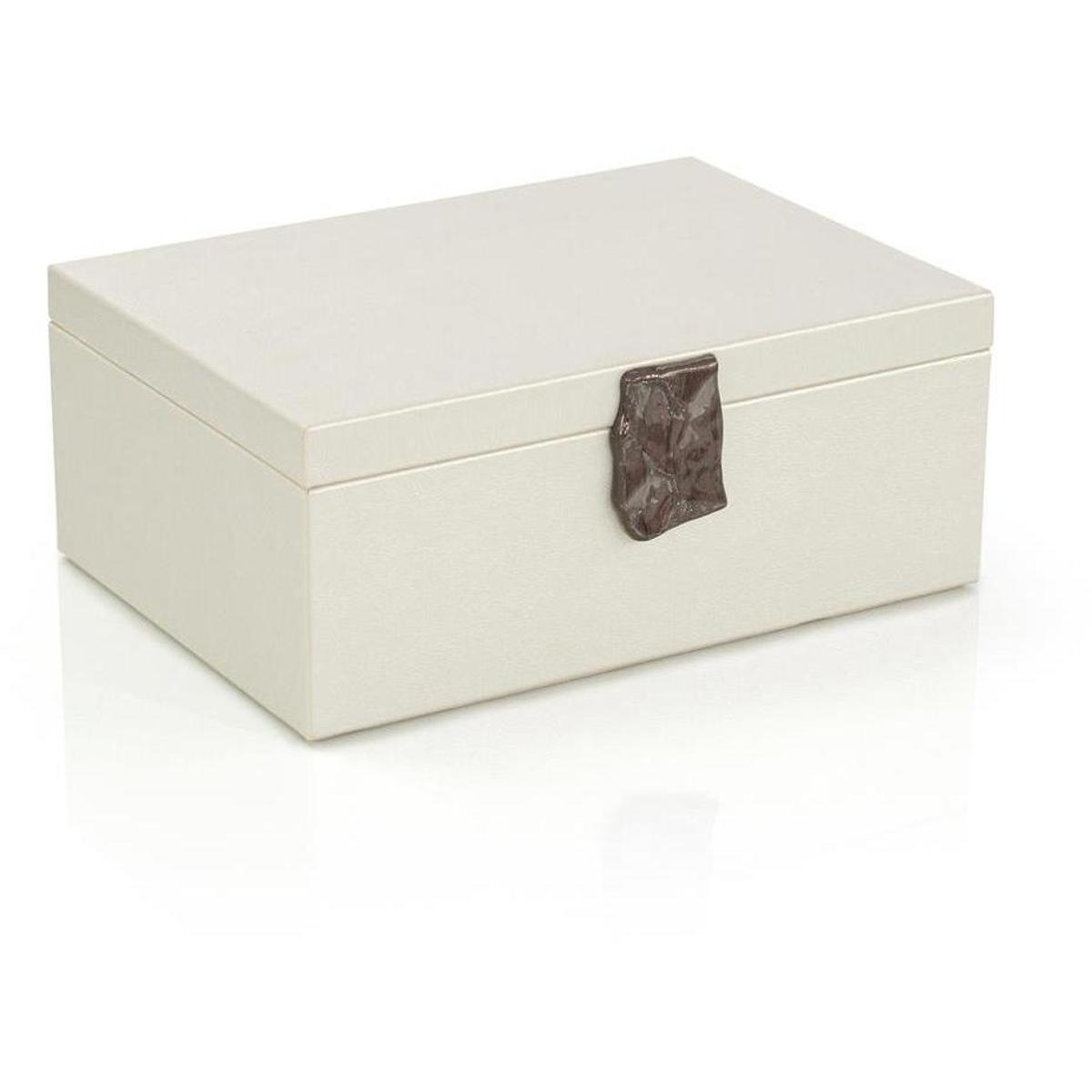 John-Richard JRA-14119 Opal Lynx 14 X 10 inch Vegan Leather Box, Large