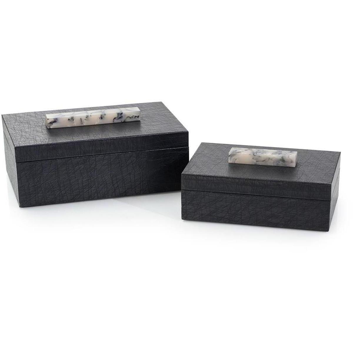 John-Richard JRA-14534S2 Midnight 17 X 7 inch Boxes, Set of 2