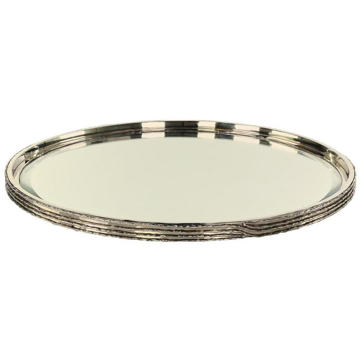 John-Richard JRA-15524 Ringed Nickel Tray, Large