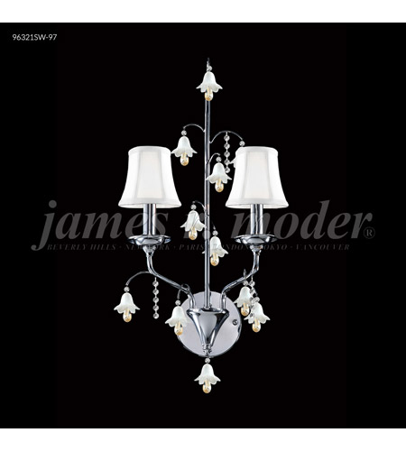 James R. Moder 96321S2BW-97 Murano 2 Light 13 inch Silver Wall Sconce Wall Light photo