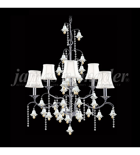 James R. Moder 96326S0ME-97 Murano 6 Light 26 inch Silver Crystal Chandelier Ceiling Light photo