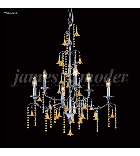 James R. Moder 96326S0TE Murano 6 Light 26 inch Silver Crystal Chandelier Ceiling Light photo
