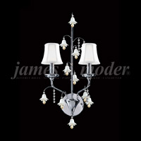 James R. Moder 96321S0MW Murano 2 Light 13 inch Silver Wall Sconce Wall Light photo thumbnail