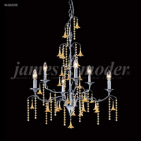 James R. Moder 96326S0TE Murano 6 Light 26 inch Silver Crystal Chandelier Ceiling Light photo thumbnail