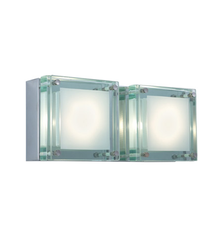 Jesco WS306H-2GL Quattro 2 Light 11 inch Chrome Wall Sconce Wall Light in Glass photo