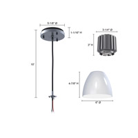 Jesco KIT-AP06C2MED/LED-WH Architectural LED 5 inch Grey Powder Coated Pendant Ceiling Light in Architectural White alternative photo thumbnail