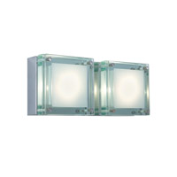 Jesco WS306H-2GL Quattro 2 Light 11 inch Chrome Wall Sconce Wall Light in Glass photo thumbnail