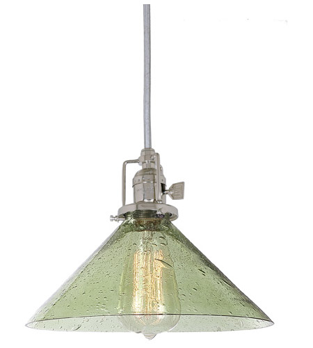 JVI Designs 1201-15-S2-LB Union Square 1 Light 10 inch Polished Nickel Pendant Ceiling Light in Lime Seeded, S2