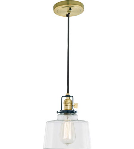 JVI Designs 1221-10-S14 Nob Hill 1 Light 7 inch Satin Brass and Black Pendant Ceiling Light