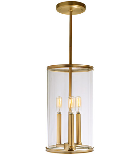 JVI Designs 1243-10 Gramercy 3 Light 8 inch Satin Brass Pendant Ceiling Light