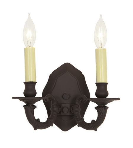 JVI Designs 224-08 Traditional Brass 2 Light 10 inch Oil Rubbed Bronze Wall Sconce Wall Light