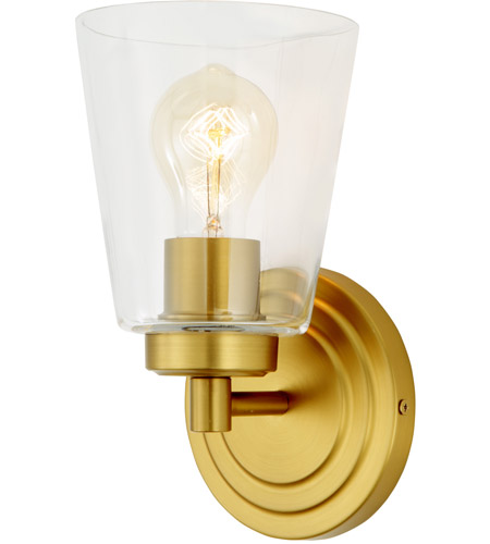 JVI Designs 461-10 Wilshire 1 Light 5 inch Satin Brass Bathroom Wall Sconce Wall Light