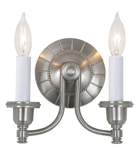JVI Designs 827-17 Traditional Brass 2 Light 8 inch Pewter Wall Sconce Wall Light