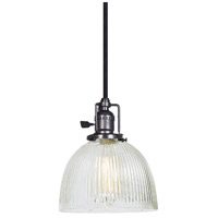 JVI Designs 1201-18-S5-CR Union Square 1 Light 7 inch Gun Metal Pendant Ceiling Light in Clear Ribbed, S5 photo thumbnail
