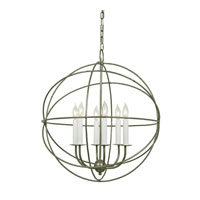 JVI Designs 3033-23 Globe 6 Light 22 inch Aged Silver Chandelier Ceiling Light photo thumbnail