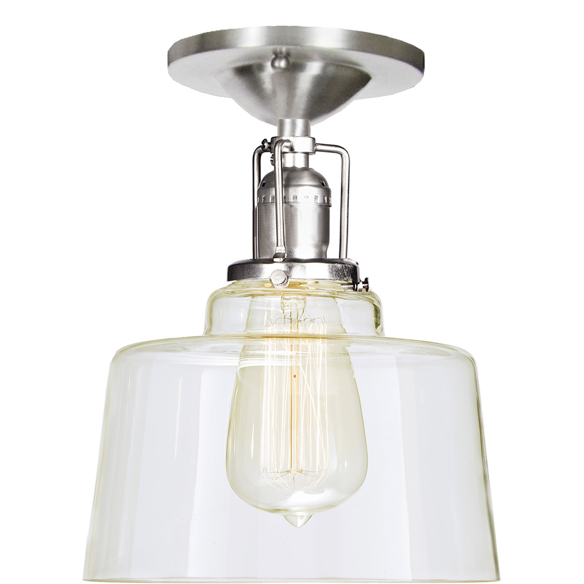 JVI Designs 1202-17-S14 Union Square Buffy 1 Light 7 inch Satin Nickel Flush Mount Ceiling Light