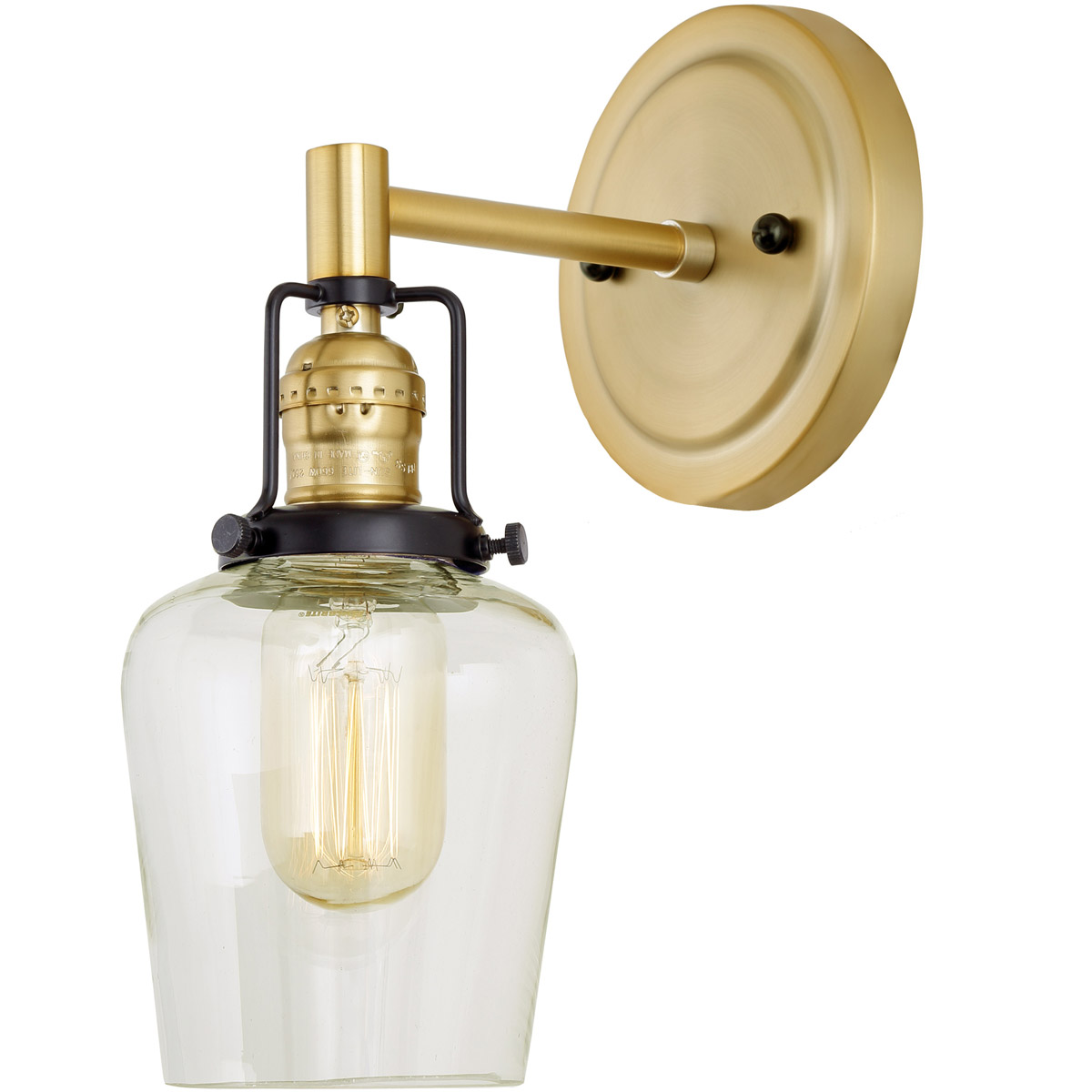 JVI Designs 1223-10-S9 Nob Hill 1 Light 5 inch Satin Brass and Black Wall Sconce Wall Light
